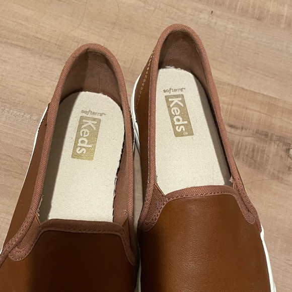 Keds Tan Leather Slip-Ons - Picture 2 of 5